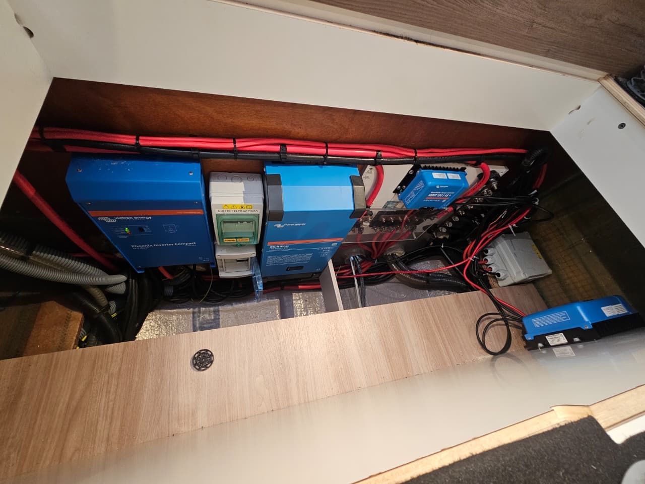 Sistema Eléctrico Victron — Vista Interior